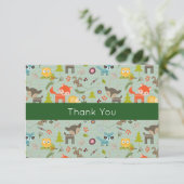 かわいいウッドランド動物図解入りの、写真付きのイベントありがとう サンキューカード (スタンド正面)