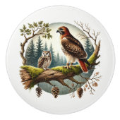 かわいいウッドランド動物愛好家の鳥 セラミックノブ (正面)