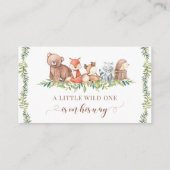 かわいいウッドランド動物男の赤ちゃんおむつラッフルカード エンクロージャーカード (裏面)