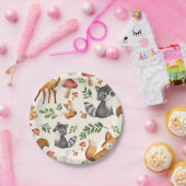 かわいいウッドランド動物紙プレート ペーパープレート (パーティー)