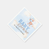 かわいいウッドランド動物素朴の緑のベビー スタンダードカクテルナプキン (角)