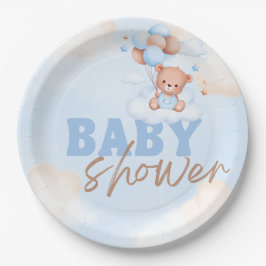 かわいいウッドランド動物素朴の緑のベビー ペーパープレート