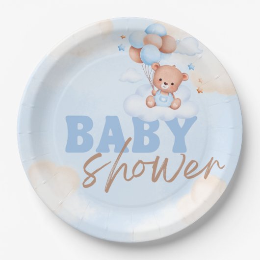 かわいいウッドランド動物素朴の緑のベビー ペーパープレート (正面)