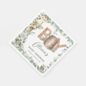 かわいいウッドランド動物緑の少年の赤ちゃんシャワー スタンダードランチョンナプキン (角)