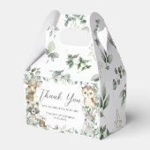 かわいいウッドランド動物緑の少年の赤ちゃんシャワー フェイバーボックス (裏面サイド)