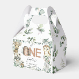 かわいいウッドランド動物緑の少年の赤ちゃんシャワー フェイバーボックス