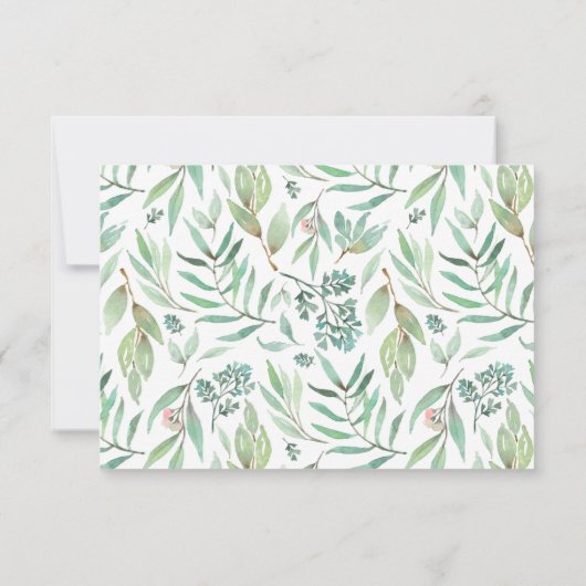 かわいいウッドランド動物緑の赤ちゃんシャワーアドバイス 招待状 (裏面)