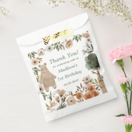 かわいいウッドランド動物1stバースデーパーティー好意バッグ フェイバーバッグ