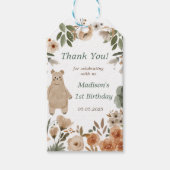 かわいいウッドランド動物1st誕生日パーティーギフトラベル ギフトタグ (正面)