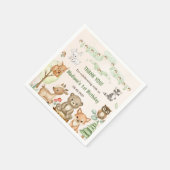 かわいいウッドランド動物1st誕生日パーティーナプキンス スタンダードカクテルナプキン (角)
