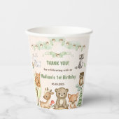 かわいいウッドランド動物1st誕生日パーティー紙カップ 紙コップ (正面)