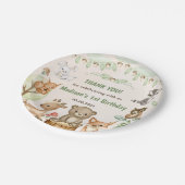 かわいいウッドランド動物1st誕生日パーティー紙プラ ペーパープレート (アングル)