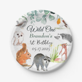 かわいいウッドランド動物1st誕生日ワイルドワン ペーパープレート