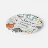 かわいいウッドランド動物1st誕生日ワイルドワン ペーパープレート (アングル)