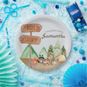 かわいいウッドランド森林動物キャンプ赤ちゃんシャワー ペーパープレート (パーティー)