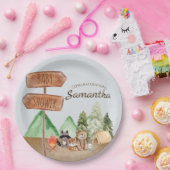 かわいいウッドランド森林動物キャンプ赤ちゃんシャワー ペーパープレート (パーティー)