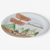 かわいいウッドランド森林動物キャンプ赤ちゃんシャワー ペーパープレート (アングル)