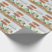 かわいいウッドランド森林動物キャンプ赤ちゃんシャワー ラッピングペーパー (角)