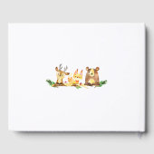 かわいいウッドランド森林生き物の水彩誕生日 ゲストブック (裏面)