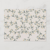 かわいいウッドランド水彩獅子葉赤ちゃんシャワー ポストカード (裏面)