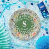 かわいいウッドランド生き物アニマルパターン誕生日 ペーパープレート (パーティー)