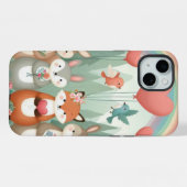 かわいいウッドランド生き物バレンタイン iPhoneケース (裏面横)