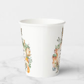 かわいいウッドランド緑の動物ニュートラルベビーシャワー 紙コップ (右)