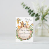 かわいいウッドランド緑の赤ちゃんシャワーベビー エンクロージャーカード (スタンド正面)