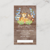 かわいいウッドランド赤ちゃんシャワーおむつラッフルチケット エンクロージャーカード (正面)