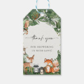 かわいいウッドランド赤ちゃんシャワーギフトラベル ギフトタグ (正面)