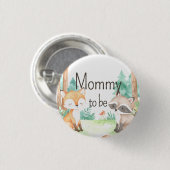 かわいいウッドランド赤ちゃんシャワーテーマママになる 缶バッジ (正面&裏面)