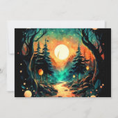 かわいいウッドランド魔法アドベンチャーベビーシャワー 招待状 (裏面)