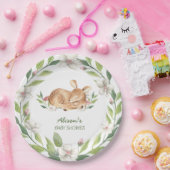 かわいいウッドランド鹿フローラ緑の赤ちゃんシャワー9" ペーパープレート (パーティー)