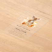 かわいいウッドランド鹿秋赤ちゃんシャワー アクリル招待状 (レイダウン)