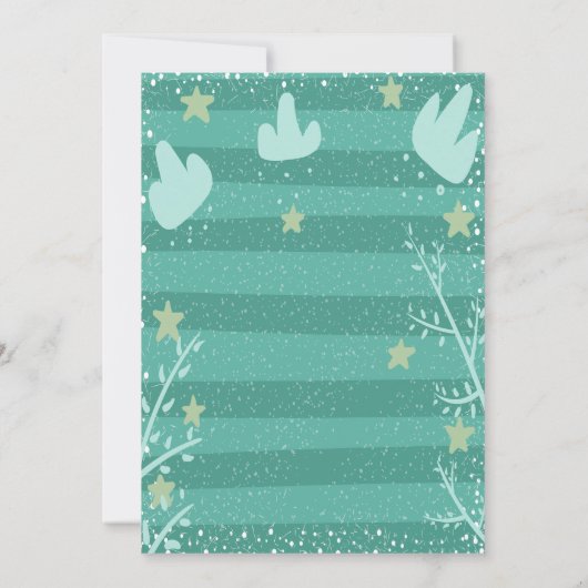 かわいいウッドランド、森林動物の赤ちゃんシャワー 招待状 (裏面)