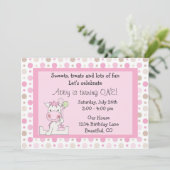 かわいいウマ1st誕生日招待状for Girls 招待状 (スタンド正面)