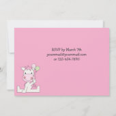 かわいいウマ1st誕生日招待状for Girls 招待状 (裏面)