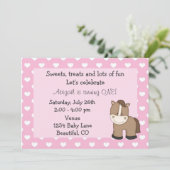 かわいいウマ1st誕生日招待状for Girls 招待状 (スタンド正面)