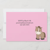 かわいいウマ1st誕生日招待状for Girls 招待状 (裏面)