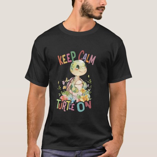 かわいいウミガメが動物bを隠した tシャツ (正面)
