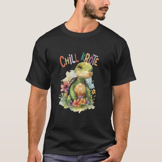 かわいいウミガメが動物bを隠した tシャツ (正面)