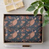 かわいいウミガメのカニのパターブビーチパーティー 薄葉紙 (ギフト)