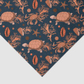 かわいいウミガメのカニのパターブビーチパーティー 薄葉紙 (詳細)