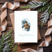 かわいいウミガメのクリスマスホリデーウォーター色 カード