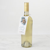 かわいいウミガメのクリスマスホリデーウォーター色 ボトルネックタグ (アングル)