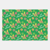 かわいいウミガメのクリスマス ラッピングペーパーシート (正面)