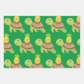 かわいいウミガメのクリスマス ラッピングペーパーシート (正面)