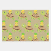 かわいいウミガメのクリスマス ラッピングペーパーシート (正面)