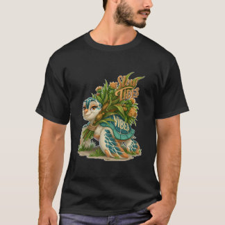 かわいいウミガメのスロー・タイディズ・バイブス Tシャツ