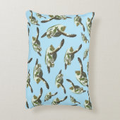 かわいいウミガメのパターン アクセントクッション (裏面(縦))